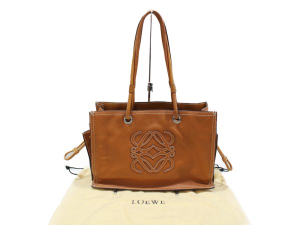 imgrc0076667864 Loewe Shopper Tote Bag Leather Brown