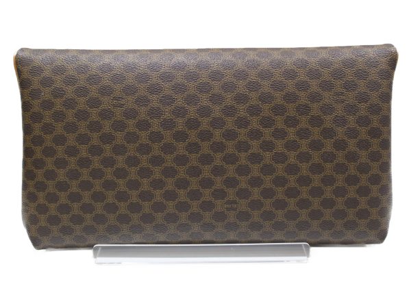 imgrc0076670455 Celine Macadam Clutch Bag Macadam Pattern Brown