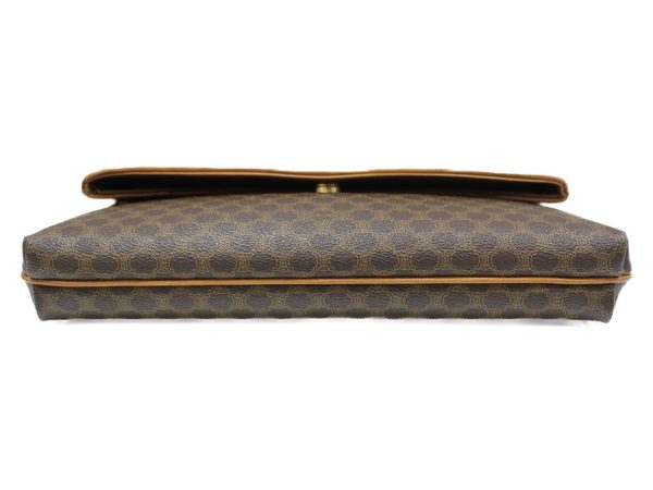 imgrc0076670456 Celine Macadam Clutch Bag Macadam Pattern Brown