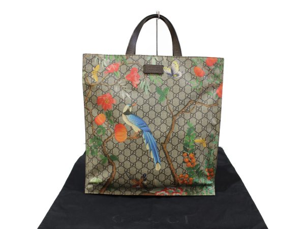 imgrc0076673863 Gucci Tian GG Supreme Bird Tote Shoulder Bag