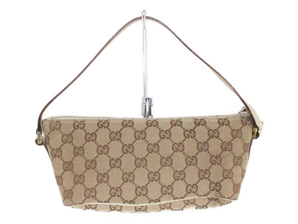 imgrc0076942184 Gucci Accessory Pouch Canvas Handbag Beige Brown