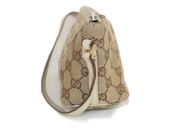 imgrc0076942186 Gucci Accessory Pouch Canvas Handbag Beige Brown