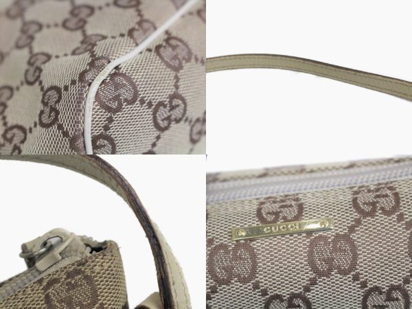 imgrc0076942192 Gucci Accessory Pouch Canvas Handbag Beige Brown