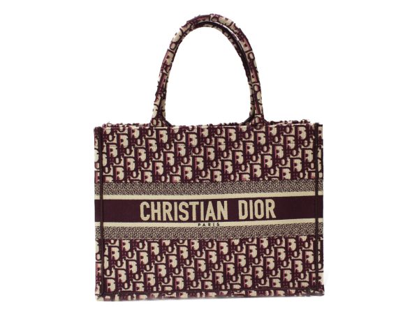 imgrc0078027300 Christian Dior Book Tote Canvas Burgundy