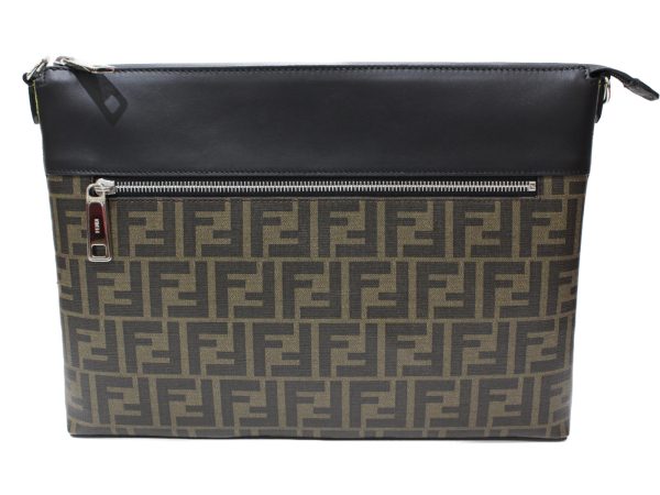 imgrc0078252385 Fendi Messenger Clutch Bag Black Brown Yellow