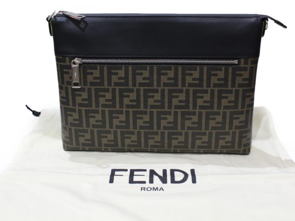 imgrc0078252397 Fendi Messenger Clutch Bag Black Brown Yellow