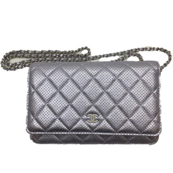 imgrc0078520064 CHANEL Chain Wallet Leather Silver Purple