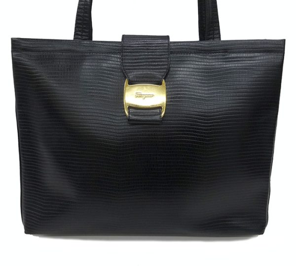 imgrc0078954144 Salvatore Ferragamo Leather Tote Bag Black