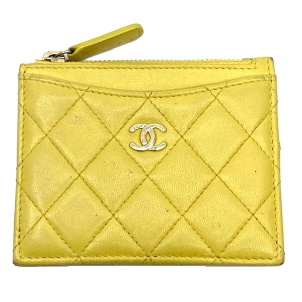 imgrc0079344566 CHANEL Matelasse Coin Case Card Case Lambskin Yellow