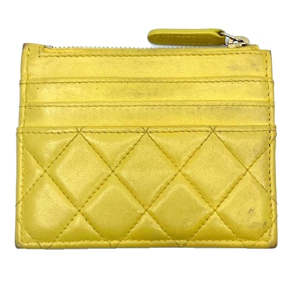 imgrc0079344567 CHANEL Matelasse Coin Case Card Case Lambskin Yellow