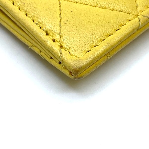 imgrc0079344573 CHANEL Matelasse Coin Case Card Case Lambskin Yellow