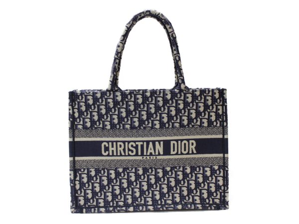 imgrc0079551726 Dior Book Tote Small Canvas Leather Navy