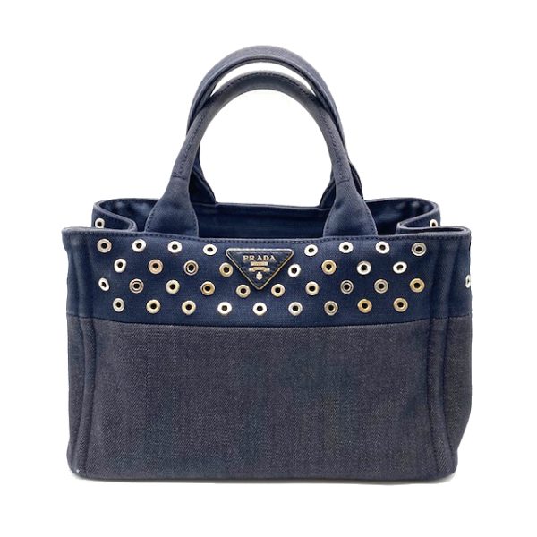 imgrc0079705391 PRADA Kanapa Tote Bag Denim Navy