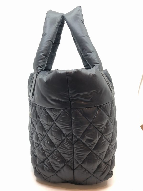 imgrc0079705902 CHANEL Coco Cocoon Tote Bag Nylon Black