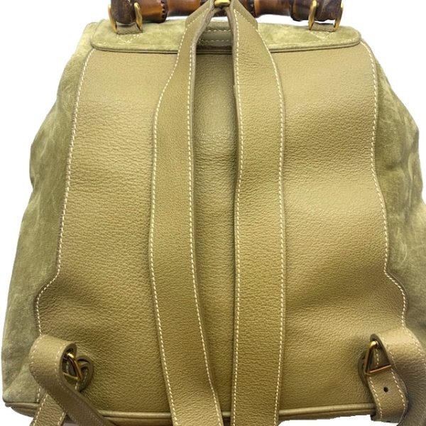 imgrc0079745371 GUCCI Bamboo Backpack Rucksack Cowhide Green