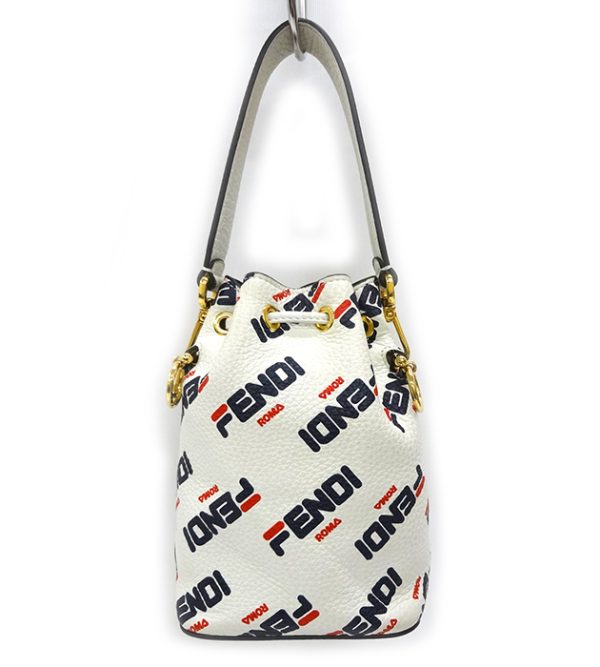 imgrc0079864559 Fendi x FILA Collaboration Montresor Drawstring Bag Leather White Navy Red