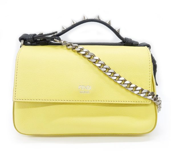 imgrc0079865121 Fendi Double Micro Baguette Monster 2WAY Chain Shoulder Bag Yellow Black