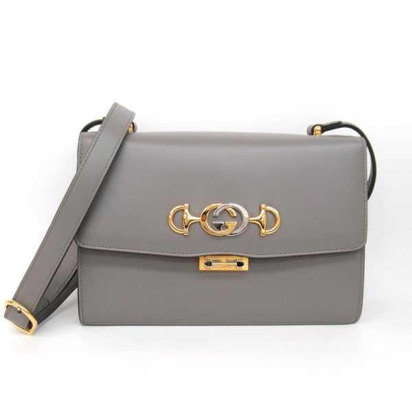 imgrc0080049031 GUCCI Zumi Shoulder Bag Leather Gray