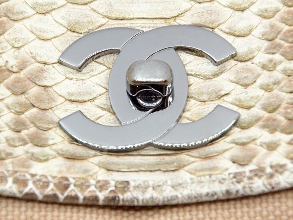 imgrc0080082452 CHANEL Handbag Python Canvas Brown