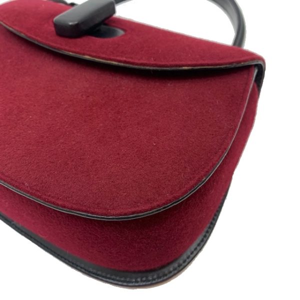 imgrc0080088640 GUCCI 2WAY Shoulder Handbag Wool Felt Wine Red