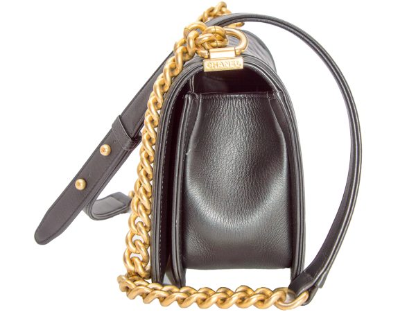 imgrc0080271804 CHANEL Boy Chain Shoulder Bag Calfskin Black