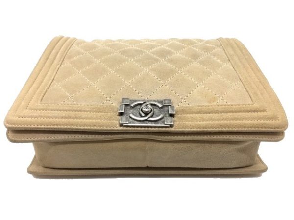 imgrc0080335778 CHANEL Boy Chanel Chain Shoulder Bag Suede Beige