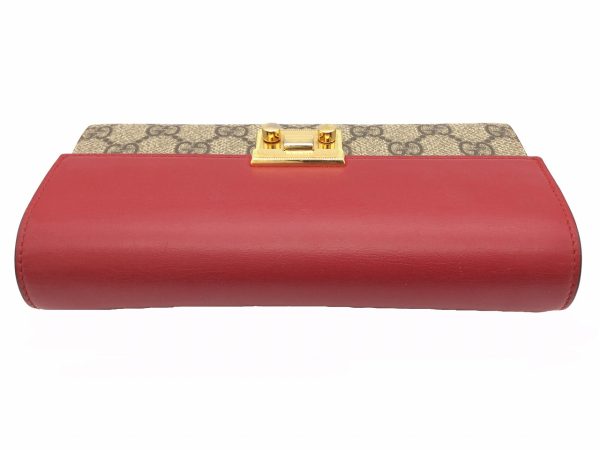 imgrc0080378467 GUCCI Chain Wallet Long Wallet GG Supreme Red