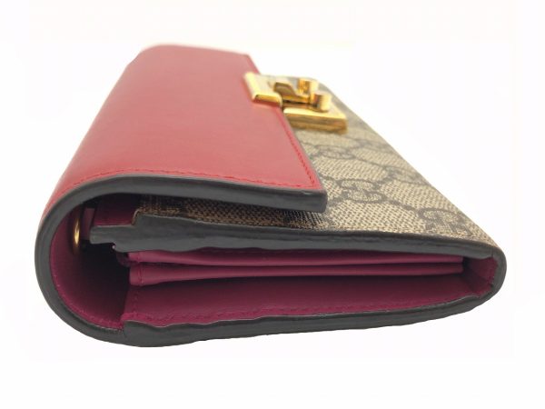 imgrc0080378468 GUCCI Chain Wallet Long Wallet GG Supreme Red