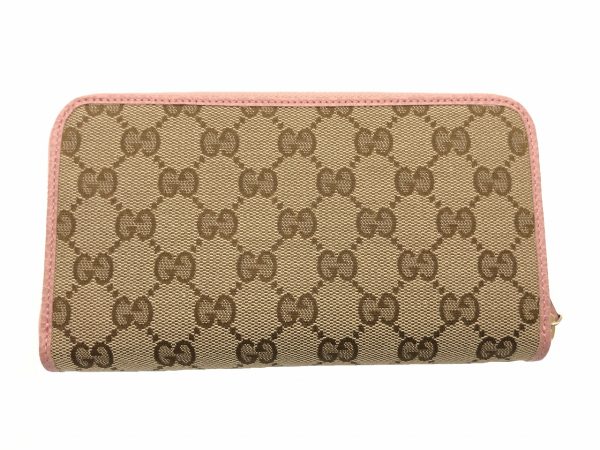 imgrc0080378475 GUCCI Round Zipper Long Wallet GG Canvas Leather Pink