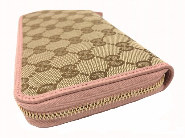 imgrc0080378477 GUCCI Round Zipper Long Wallet GG Canvas Leather Pink