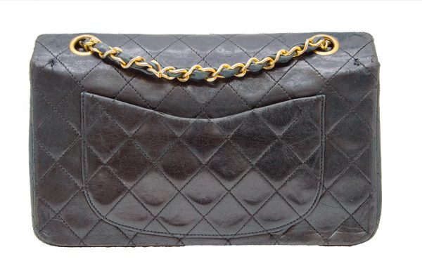 imgrc0080649129 CHANEL Matelasse Double Flap Chain Shoulder Bag Lambskin Vintage Black