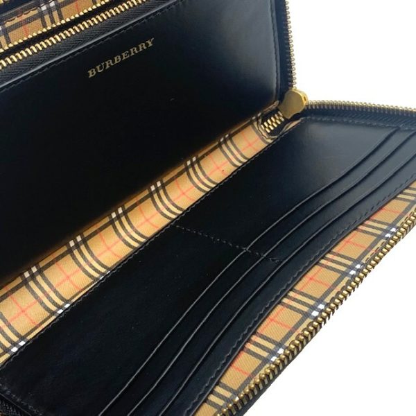 imgrc0080666246 Burberry Round Zipper Long Wallet Leather Black