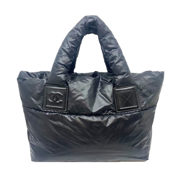 imgrc0080715203 CHANEL Coco Cocoon Tote Bag Reversible Nylon Black