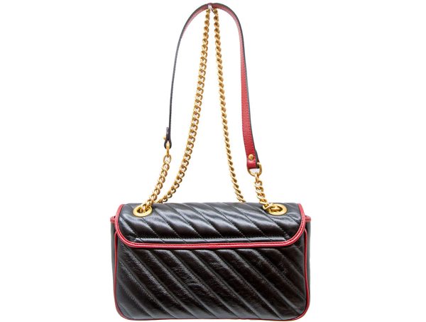 imgrc0080765403 GUCCI Shoulder Bag Leather Black Red