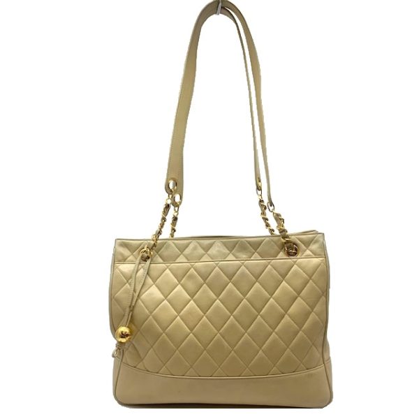 imgrc0080893825 CHANEL CC Ball Charm Tote Matelasse Lambskin Beige