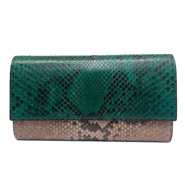 imgrc0081237146 GUCCI Boutique Line Wallet Python Leather Green Pink Purple