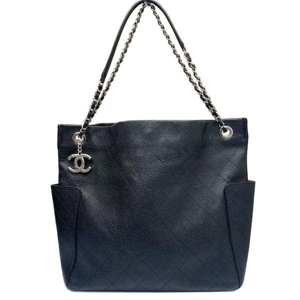 imgrc0081283780 CHANEL Matelasse Chain Tote Bag Caviar Black