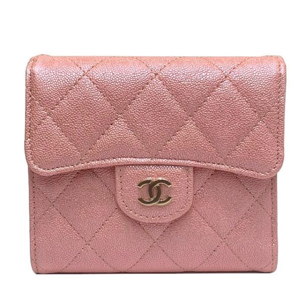 imgrc0081301153 CHANEL Classic Small Flap Wallet Caviar Pink Gold Hardware