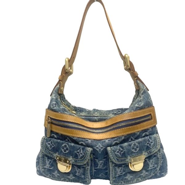 imgrc0081350535 Louis Vuitton Baggy PM Shoulder Bag Monogram Denim Blue