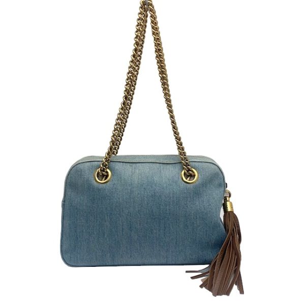 imgrc0081368883 GUCCI Soho Denim Chain Shoulder Bag Light Blue