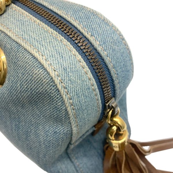 imgrc0081368886 GUCCI Soho Denim Chain Shoulder Bag Light Blue