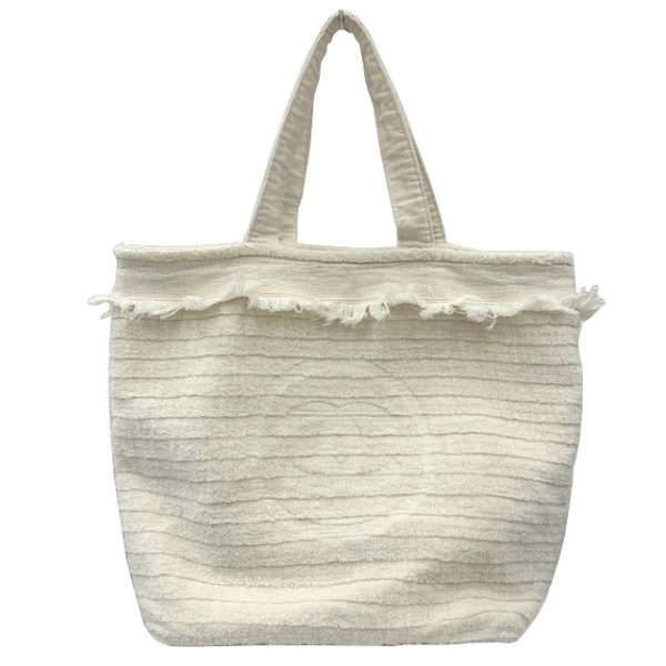 imgrc0081457467 CHANEL Tote Bag Beach Bag Towel Coco Mark Ivory