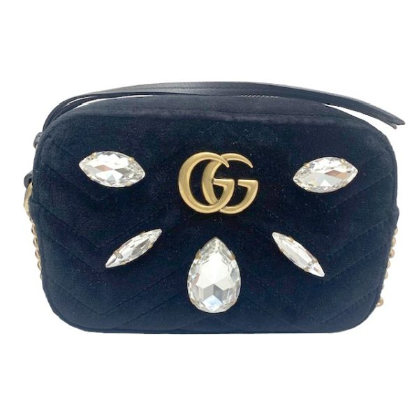 imgrc0081572111 GUCCI GG Marmont Velvet Mini Bag Black