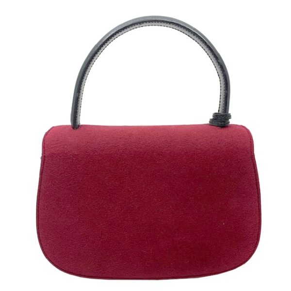 imgrc0081579006 GUCCI 2WAY Shoulder Handbag Wool Felt Wine Red