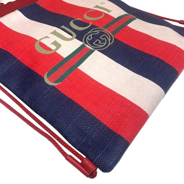 imgrc0081630305 GUCCI Drawstring Striped Canvas Backpack Tricolor