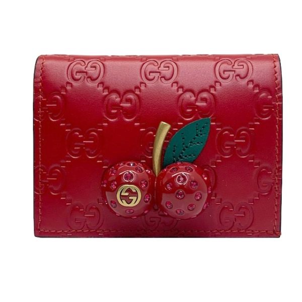 imgrc0081733394 GUCCI Cherry Guccisima Compact Bifold Wallet Red