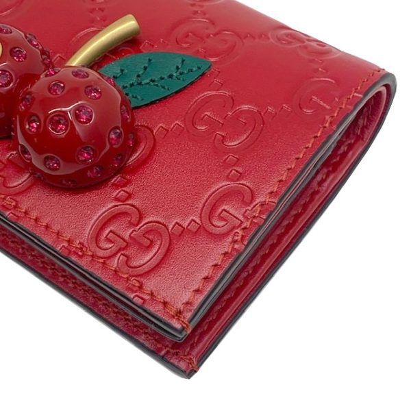 imgrc0081733397 GUCCI Cherry Guccisima Compact Bifold Wallet Red