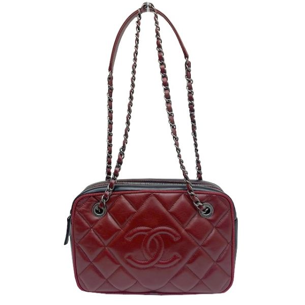 imgrc0082171116 CHANEL Camera Bag Matelasse Coco Mark Red Black