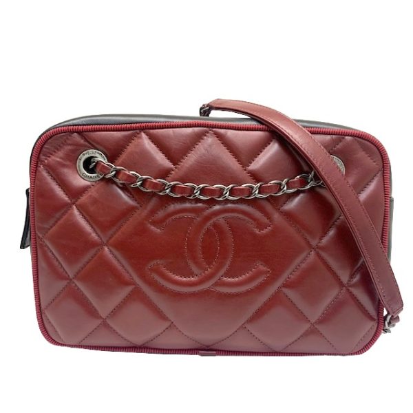 imgrc0082171123 CHANEL Camera Bag Matelasse Coco Mark Red Black