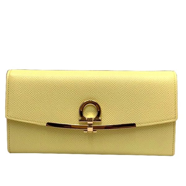 imgrc0082277311 Salvatore Ferragamo Long Wallet Gancini Pass Case Leather Yellow